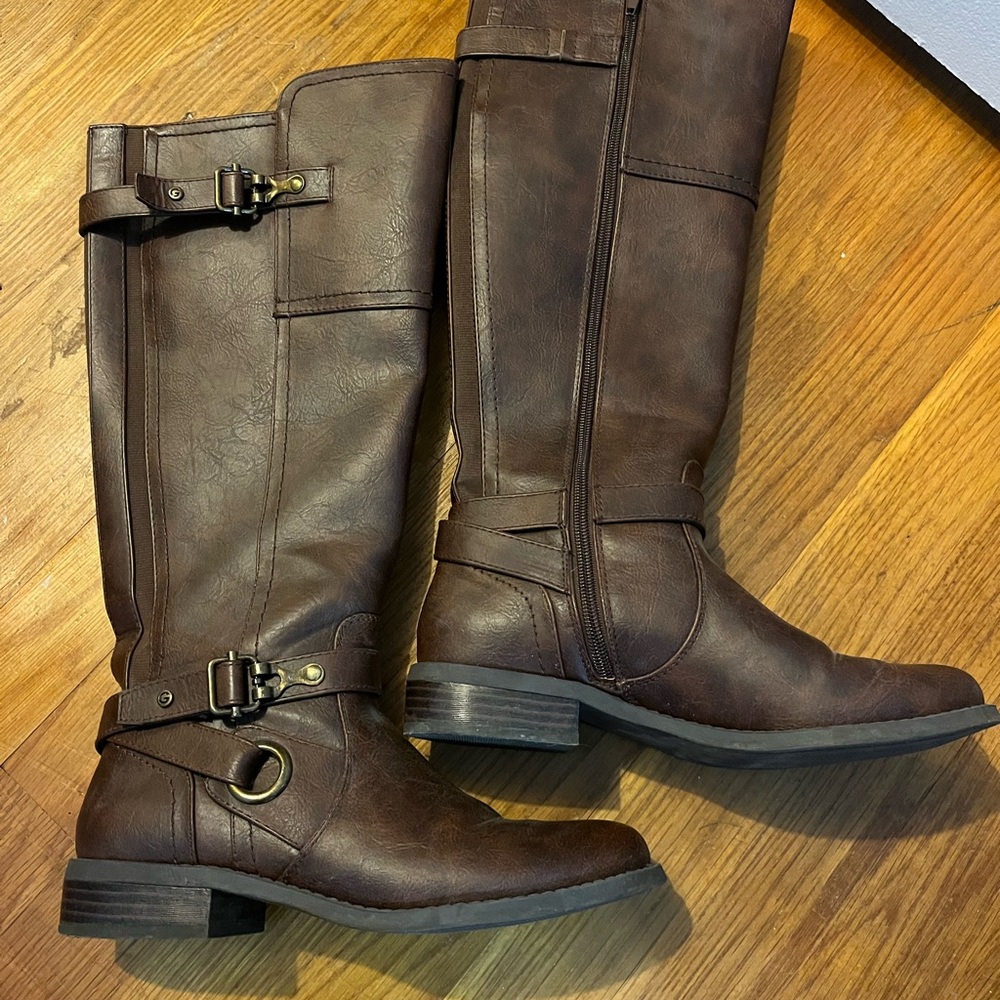 Guess Brown Knee-High Riding Boots